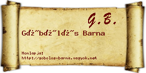 Göbölös Barna névjegykártya